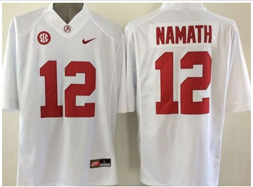 Alabama Crimson Tide #12 Joe Namath White Stitched NCAA Jersey Alabama Crimson Tide #12 Joe Namath White Stitched NCAA Jersey