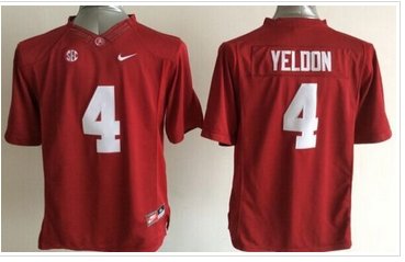 Youth NCAA Crimson Tide #4 T.J Yeldon Red Stitched Jersey