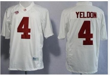 Alabama Crimson Tide 4 T.J Yeldon White Limited NCAA Jerseys