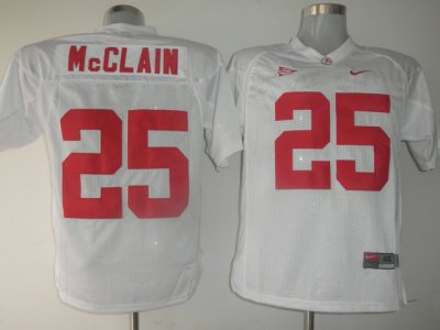 Crimson Tide #25 Rolando McClain White Embroidered NCAA Jersey