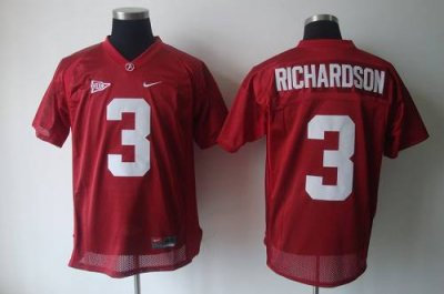 Crimson Tide #3 Trent Richardson Red Embroidered NCAA Jersey