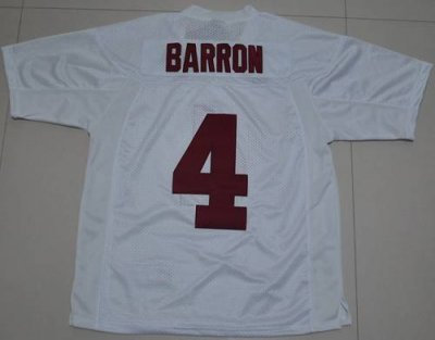 Crimson Tide #4 Mark Barron White Embroidered NCAA Jersey