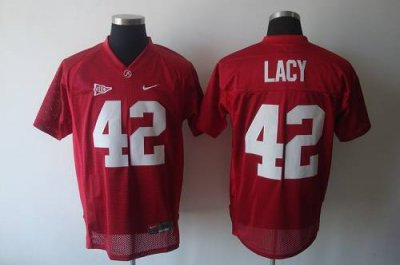 Crimson Tide #42 Eddie Lacy Red Embroidered NCAA Jersey
