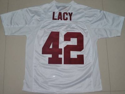 Crimson Tide #42 Eddie Lacy White Embroidered NCAA Jersey