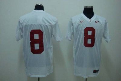 Crimson Tide #8 Julio Jones White Embroidered NCAA Jersey
