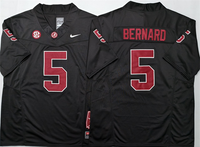Men's Alabama Crimson Tide #5 Germie Bernard Black F.U.S.E Stitched Football Jersey Men's Alabama Crimson Tide #5 Germie Bernard Black F.U.S.E Stitched Football Jersey