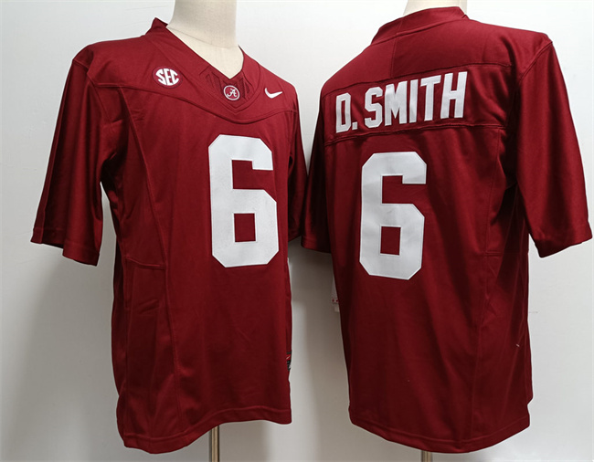 Men's Alabama Crimson Tide #6 DeVonta Smith Red Stitched Jersey Men's Alabama Crimson Tide #6 DeVonta Smith Red Stitched Jersey