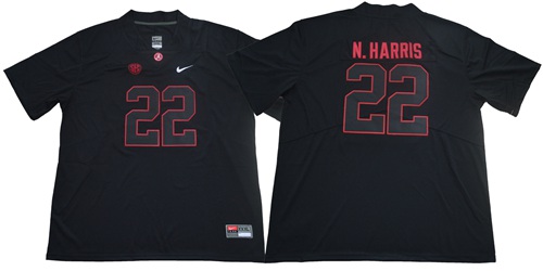 Crimson Tide #22 Najee Harris Blackout Limited Stitched NCAA Jersey