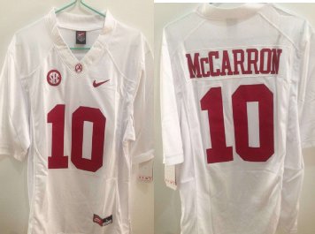 Alabama Crimson Tide 10 A.J McCarron White College Football Limited NCAA Jerseys