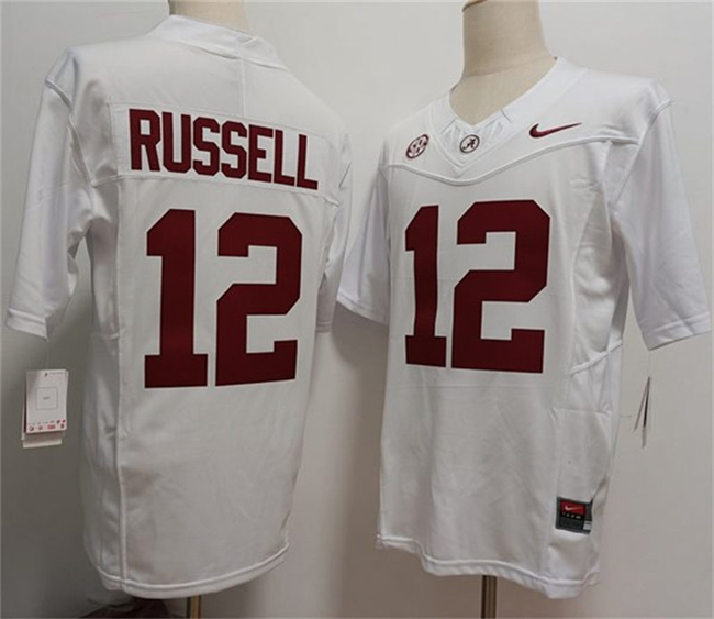 Men's Alabama Crimson Tide #12 Keelon Russell White 2026 F.U.S.E Stitched Football Jersey