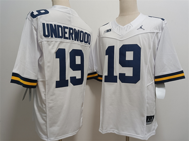 Men's Michigan Wolverines #19 Bryce Underwood White 2024 F.U.S.E. Stitched Jersey Men's Michigan Wolverines #19 Bryce Underwood White 2024 F.U.S.E. Stitched Jersey