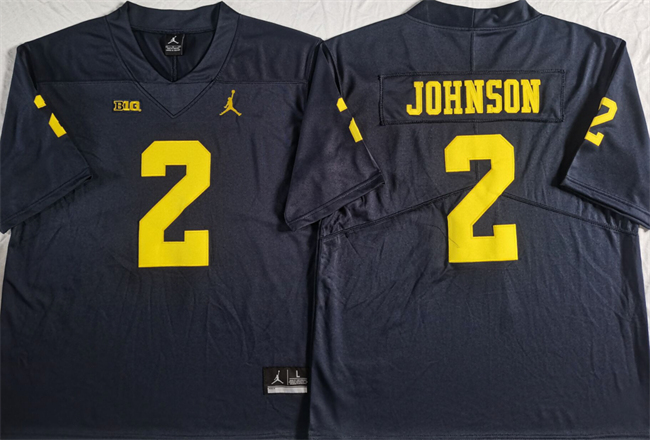 Men's Michigan Wolverines #2 Will Johnson Navy Stitched Jersey Men's Michigan Wolverines #2 Will Johnson Navy Stitched Jersey