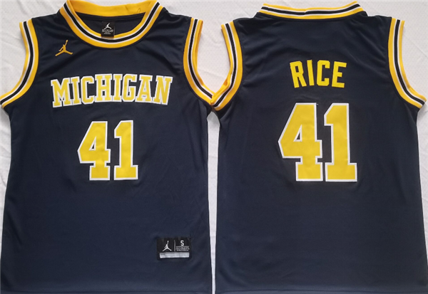 Men's Michigan Wolverines #41 Glen Rice Navy Stitched Jersey Men's Michigan Wolverines #41 Glen Rice Navy Stitched Jersey