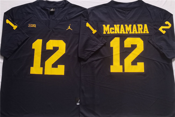 Men's Michigan Wolverines #12 McNAMARA Blue Stitched Jersey Men's Michigan Wolverines #12 McNAMARA Blue Stitched Jersey
