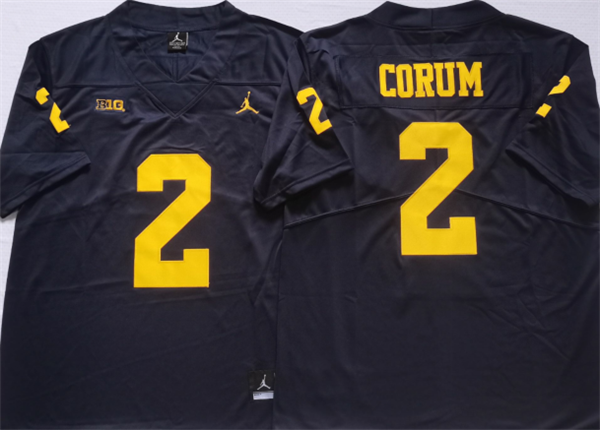 Men's Michigan Wolverines #2 CORUM Blue Stitched Jersey Men's Michigan Wolverines #2 CORUM Blue Stitched Jersey