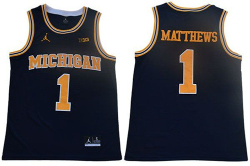 Wolverines #1 Charles Matthews Navy Blue Jordan Brand Limited Stitched College Jersey Wolverines #1 Charles Matthews Navy Blue Jordan Brand Limited Stitched College Jersey