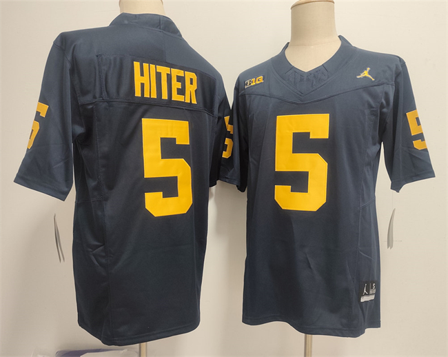 Men's Michigan Wolverines #5 Savion Hiter Navy 2025 F.U.S.E. Stitched Jersey