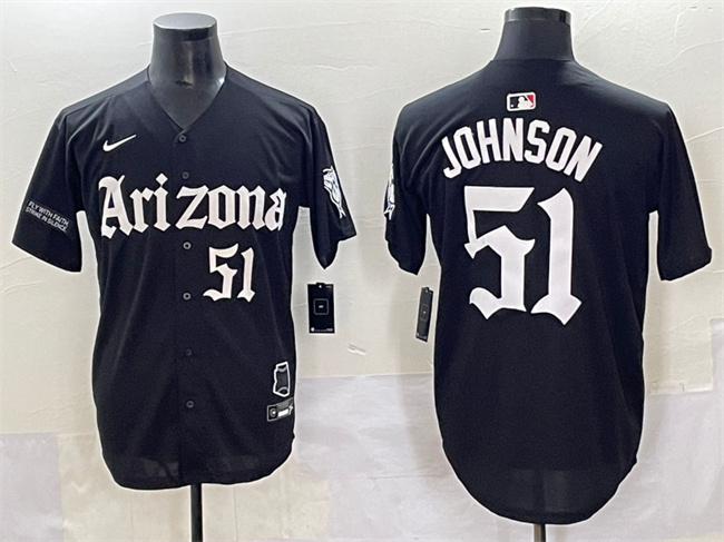 Men's Arizona Diamondbacks #51 Randy Johnson Black 'Gothic Desert Fang Edition' Vapor Premier Limited Stitched Baseball Jersey Men's Arizona Diamondbacks #51 Randy Johnson Black 'Gothic Desert Fang Edition' Vapor Premier Limited Stitched Baseball Jersey