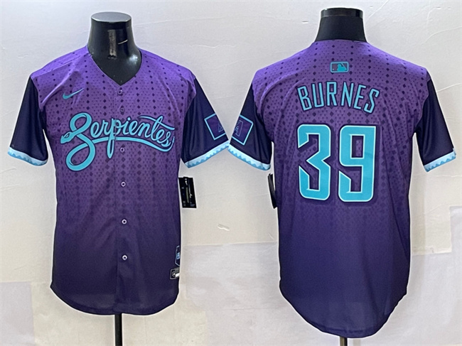 Men's Arizona Diamondbacks #39 Corbin Burnes Purple 2025 City Connect Limited Stitched Baseball Jersey Men's Arizona Diamondbacks #39 Corbin Burnes Purple 2025 City Connect Limited Stitched Baseball Jersey
