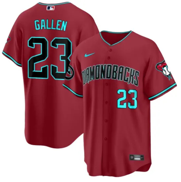 Men's Arizona Diamondbacks #23 Zac Gallen 2023 24 Red Cool Base Stitched Baseball Jersey Men's Arizona Diamondbacks #23 Zac Gallen 2023 24 Red Cool Base Stitched Baseball Jersey