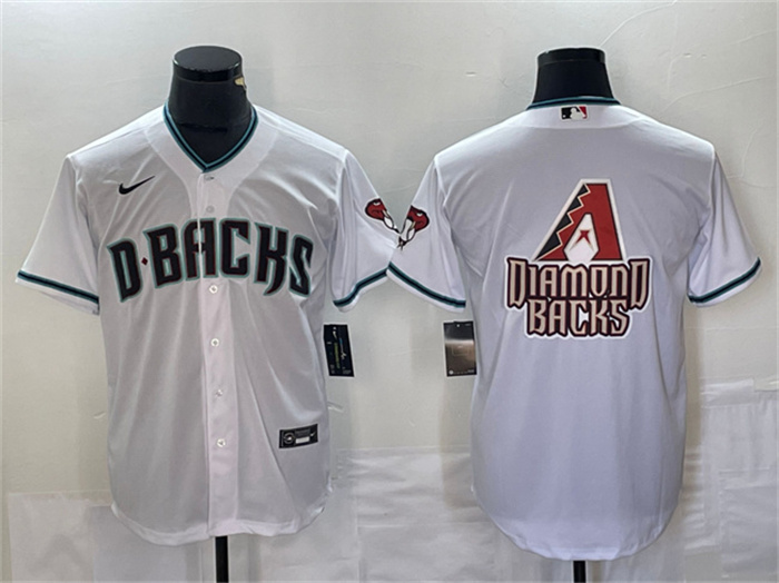 Men's Arizona Diamondbacks White Team Big Logo Cool Base Stitched Baseball JerseyS Men's Arizona Diamondbacks White Team Big Logo Cool Base Stitched Baseball JerseyS