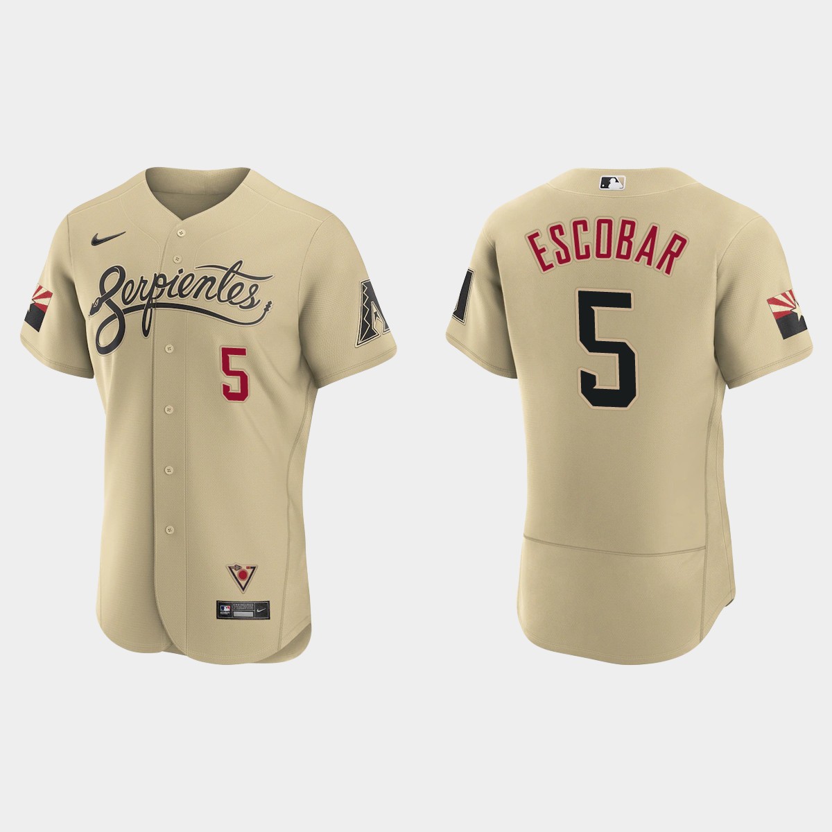 Arizona Diamondbacks #5 Eduardo Escobar Men's Nike 2021 City Connect Authentic MLB Jersey Gold Arizona Diamondbacks #5 Eduardo Escobar Men's Nike 2021 City Connect Authentic MLB Jersey Gold