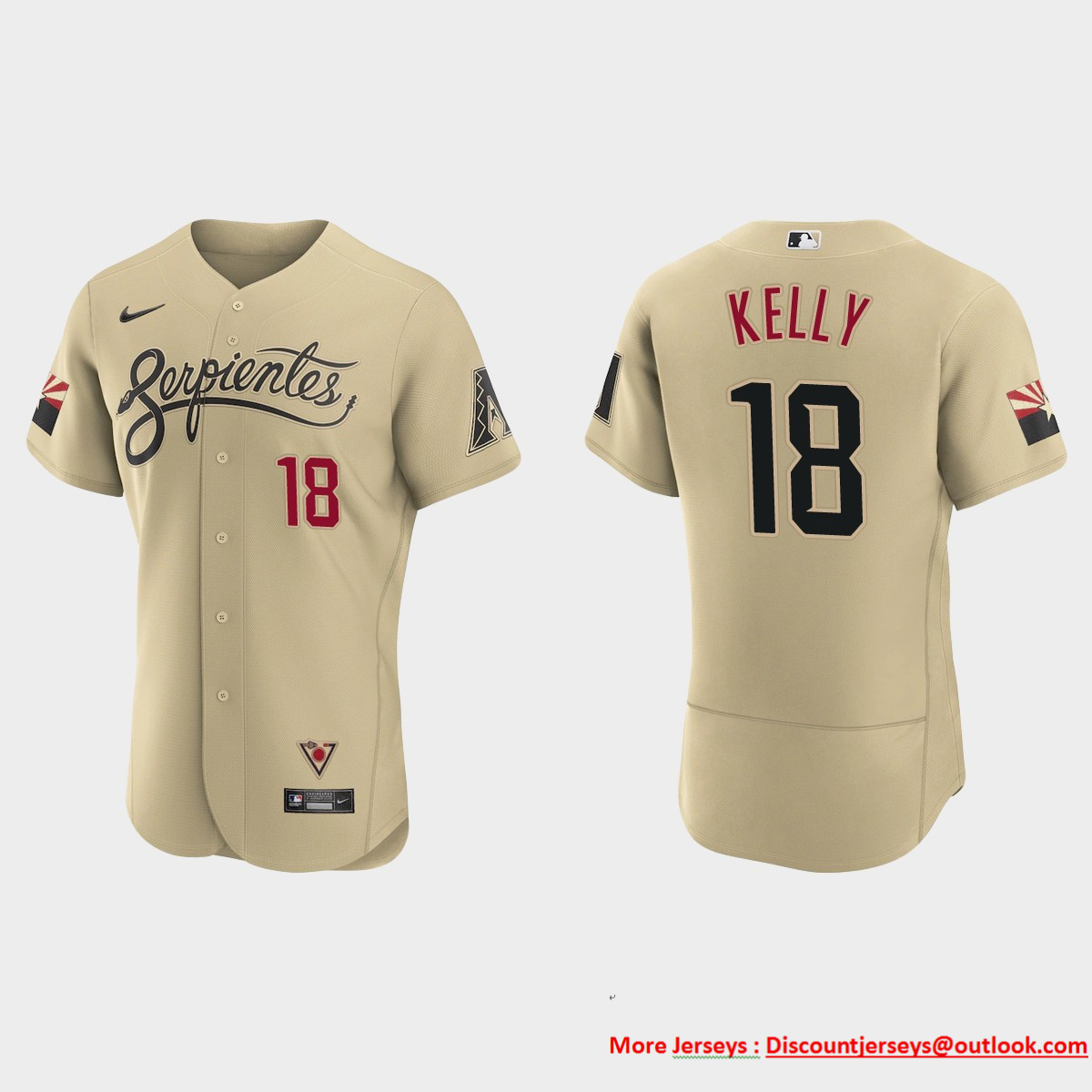 Arizona Diamondbacks #18 Carson Kelly Men's Nike 2021 City Connect Authentic MLB Jersey Gold Arizona Diamondbacks #18 Carson Kelly Men's Nike 2021 City Connect Authentic MLB Jersey Gold