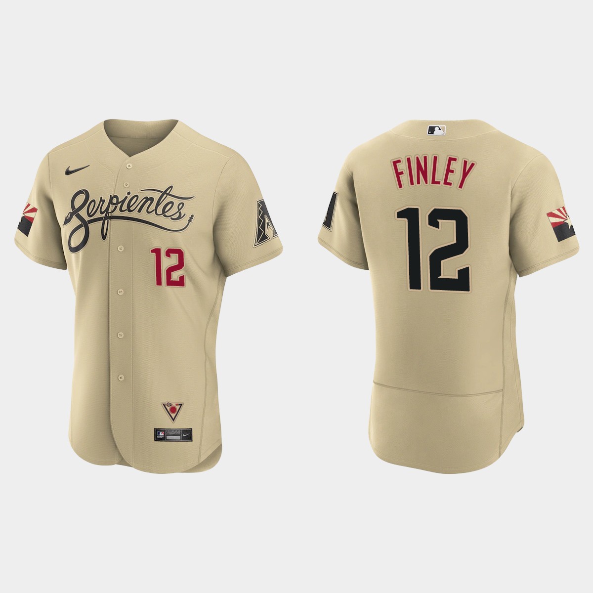 Arizona Diamondbacks #12 Steve Finley Men's Nike 2021 City Connect Authentic MLB Jersey Gold Arizona Diamondbacks #12 Steve Finley Men's Nike 2021 City Connect Authentic MLB Jersey Gold