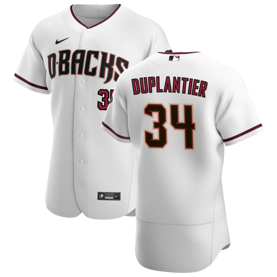 Arizona Diamondbacks #34 Jon Duplantier Men's Nike White Crimson Authentic Home Team MLB Jersey Arizona Diamondbacks #34 Jon Duplantier Men's Nike White Crimson Authentic Home Team MLB Jersey