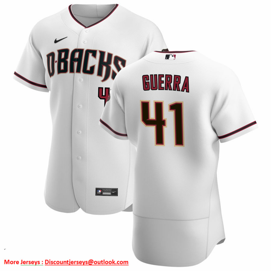Arizona Diamondbacks #41 Junior Guerra Men's Nike White Crimson Authentic Home Team MLB Jersey Arizona Diamondbacks #41 Junior Guerra Men's Nike White Crimson Authentic Home Team MLB Jersey