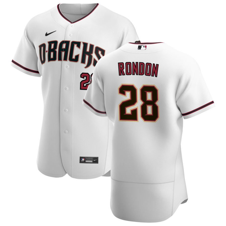 Arizona Diamondbacks #28 Hector Rondon Men's Nike White Crimson Authentic Home Team MLB Jersey Arizona Diamondbacks #28 Hector Rondon Men's Nike White Crimson Authentic Home Team MLB Jersey