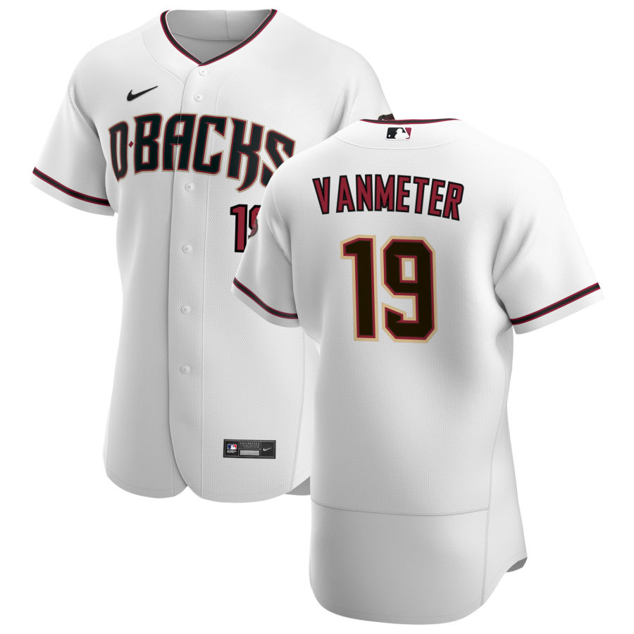 Arizona Diamondbacks #19 Josh VanMeter Men's Nike White Crimson Authentic Home Team MLB Jersey Arizona Diamondbacks #19 Josh VanMeter Men's Nike White Crimson Authentic Home Team MLB Jersey