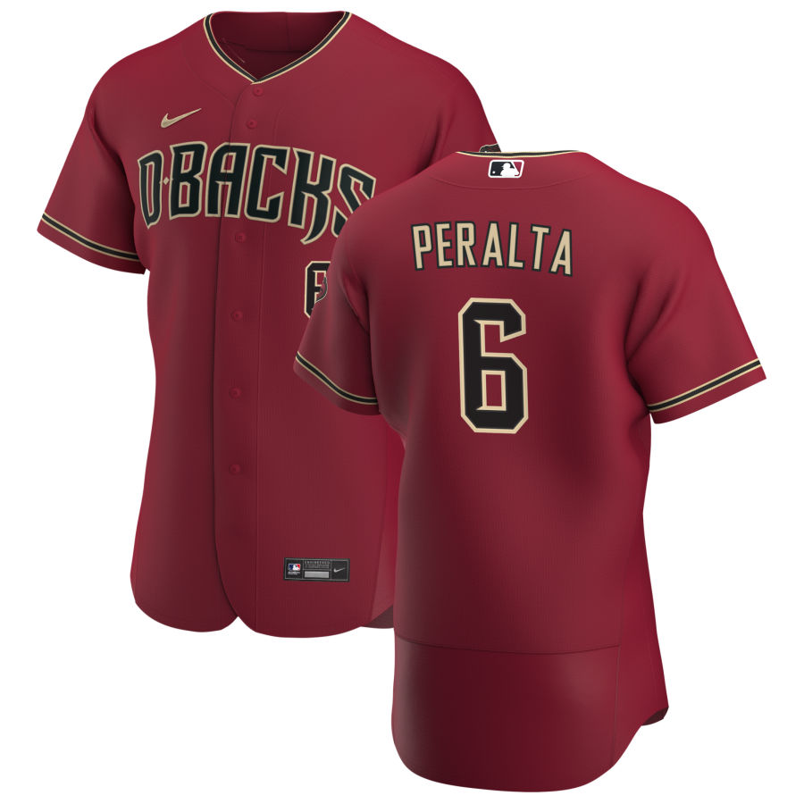 Arizona Diamondbacks #6 David Peralta Men's Nike Crimson Authentic Alternate Team MLB Jersey Arizona Diamondbacks #6 David Peralta Men's Nike Crimson Authentic Alternate Team MLB Jersey