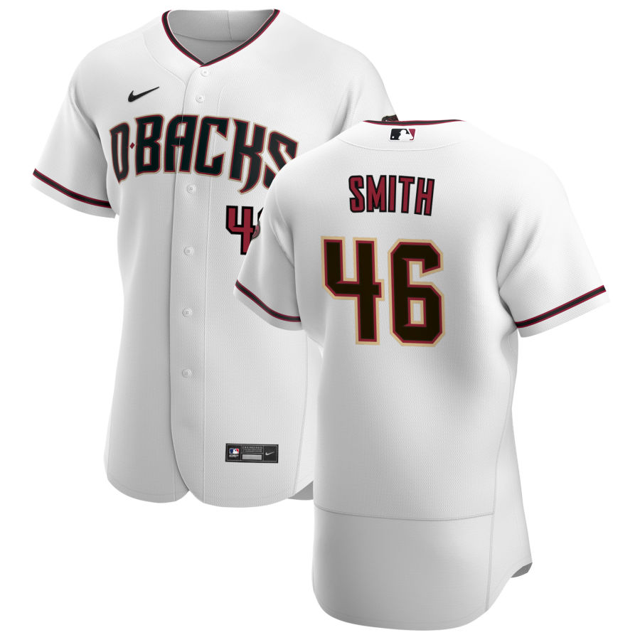 Arizona Diamondbacks #46 Riley Smith Men's Nike White Crimson Authentic Home Team MLB Jersey Arizona Diamondbacks #46 Riley Smith Men's Nike White Crimson Authentic Home Team MLB Jersey
