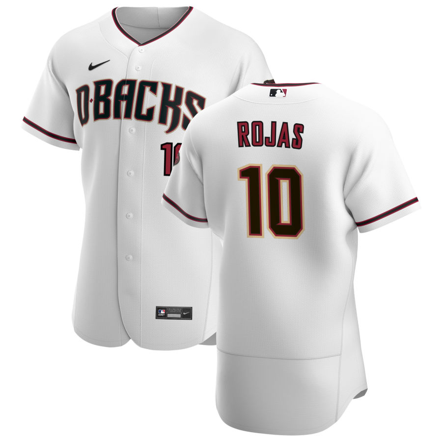 Arizona Diamondbacks #10 Josh Rojas Men's Nike White Crimson Authentic Home Team MLB Jersey Arizona Diamondbacks #10 Josh Rojas Men's Nike White Crimson Authentic Home Team MLB Jersey