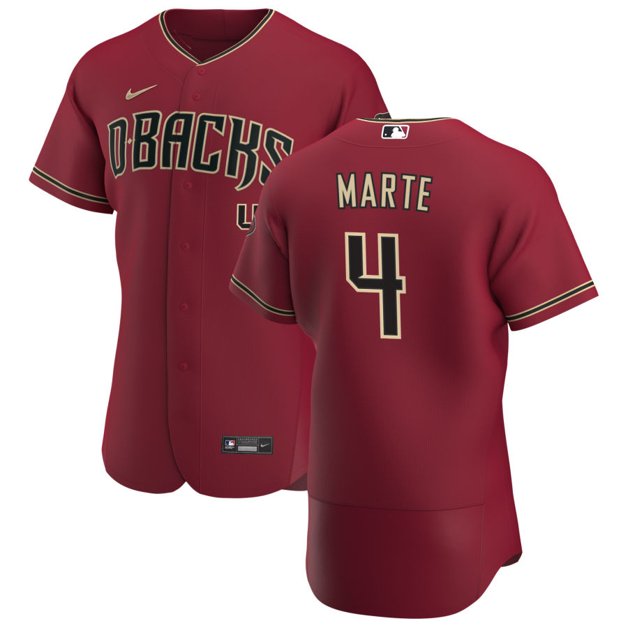 Arizona Diamondbacks #4 Ketel Marte Men's Nike Crimson Authentic Alternate Team MLB Jersey Arizona Diamondbacks #4 Ketel Marte Men's Nike Crimson Authentic Alternate Team MLB Jersey