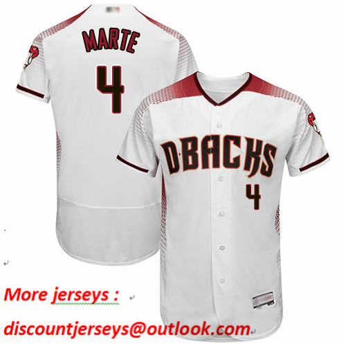 Diamondbacks #4 Ketel Marte White Crimson Flexbase Authentic Collection Stitched Baseball Jersey Diamondbacks #4 Ketel Marte White Crimson Flexbase Authentic Collection Stitched Baseball Jersey