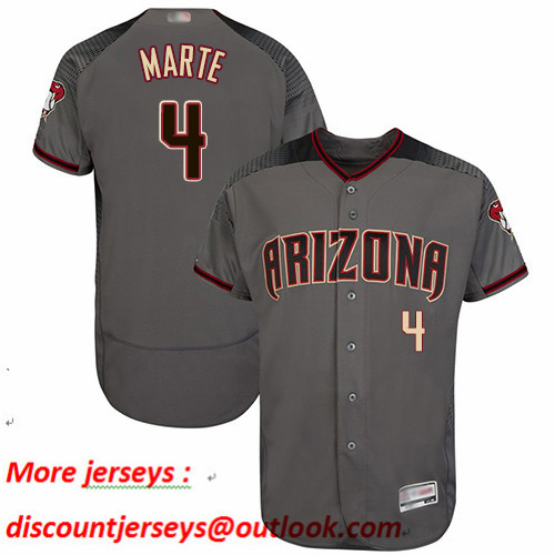Diamondbacks #4 Ketel Marte Gray Flexbase Authentic Collection Stitched Baseball Jersey Diamondbacks #4 Ketel Marte Gray Flexbase Authentic Collection Stitched Baseball Jersey