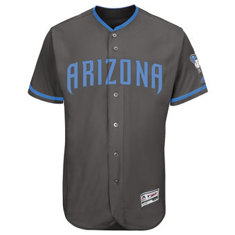 Men's Arizona Diamondbacks Majestic Gray Father's Day FlexBase Team Jersey Men's Arizona Diamondbacks Majestic Gray Father's Day FlexBase Team Jersey