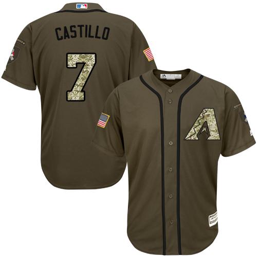 Diamondbacks #7 Welington Castillo Green Salute to Service Stitched MLB Jersey Diamondbacks #7 Welington Castillo Green Salute to Service Stitched MLB Jersey