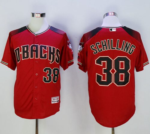 Diamondbacks #38 Curt Schilling Red Brick New Cool Base Stitched MLB Jersey Diamondbacks #38 Curt Schilling Red Brick New Cool Base Stitched MLB Jersey