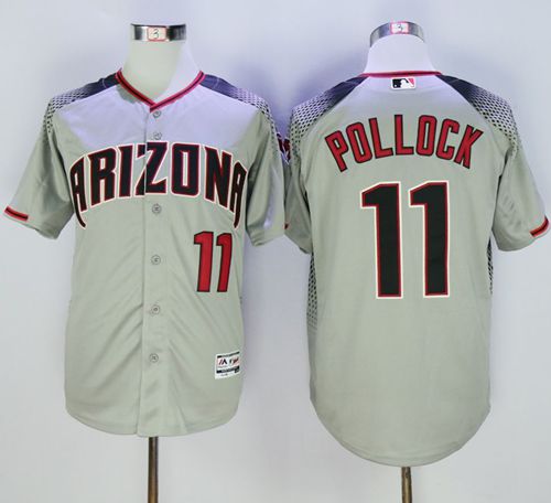 Diamondbacks #11 A. J. Pollock Gray Brick New Cool Base Stitched MLB Jersey Diamondbacks #11 A. J. Pollock Gray Brick New Cool Base Stitched MLB Jersey