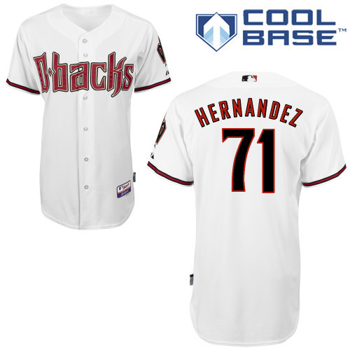 Arizona Diamondbacks #71 Hernande White Authentic Personalized Home cool Jersey
