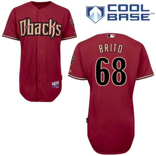 Arizona Diamondbacks #68 Brito Red Authentic Personalized Alternate cool Jersey