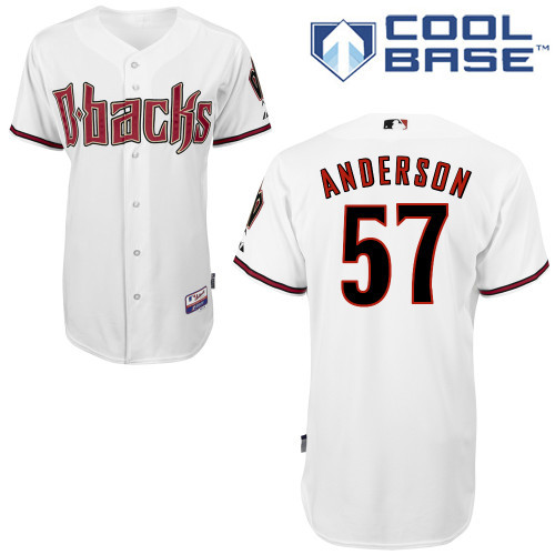 Arizona Diamondbacks #57 Anderson White Authentic Personalized Home cool Jersey Arizona Diamondbacks #57 Anderson White Authentic Personalized Home cool Jersey