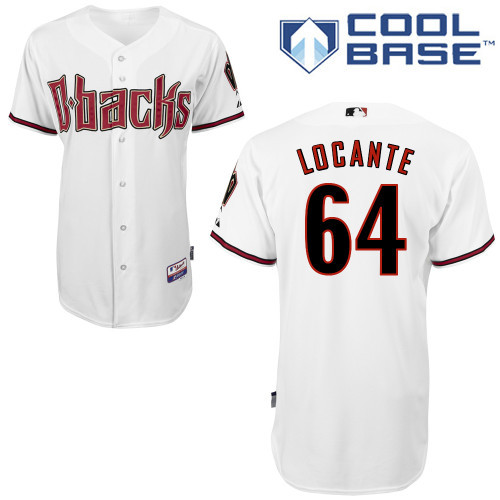 Arizona Diamondbacks #64 Locante White Authentic Personalized Home cool Jersey Arizona Diamondbacks #64 Locante White Authentic Personalized Home cool Jersey