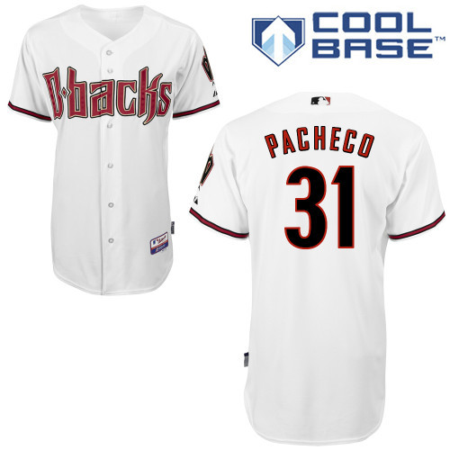 Arizona Diamondbacks #31 Pacheco White Authentic Personalized Home cool Jersey Arizona Diamondbacks #31 Pacheco White Authentic Personalized Home cool Jersey