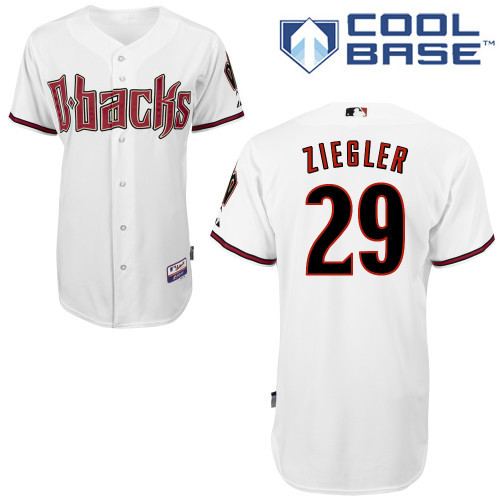 Arizona Diamondbacks #29 Ziegler White Authentic Personalized Home cool Jersey Arizona Diamondbacks #29 Ziegler White Authentic Personalized Home cool Jersey