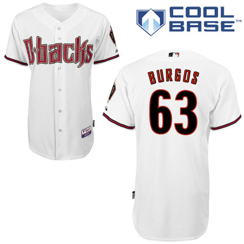 Arizona Diamondbacks #63 Burgos White Authentic Personalized Home cool Jersey Arizona Diamondbacks #63 Burgos White Authentic Personalized Home cool Jersey