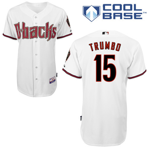 Arizona Diamondbacks #15 Trumbo White Authentic Personalized Home cool Jersey Arizona Diamondbacks #15 Trumbo White Authentic Personalized Home cool Jersey